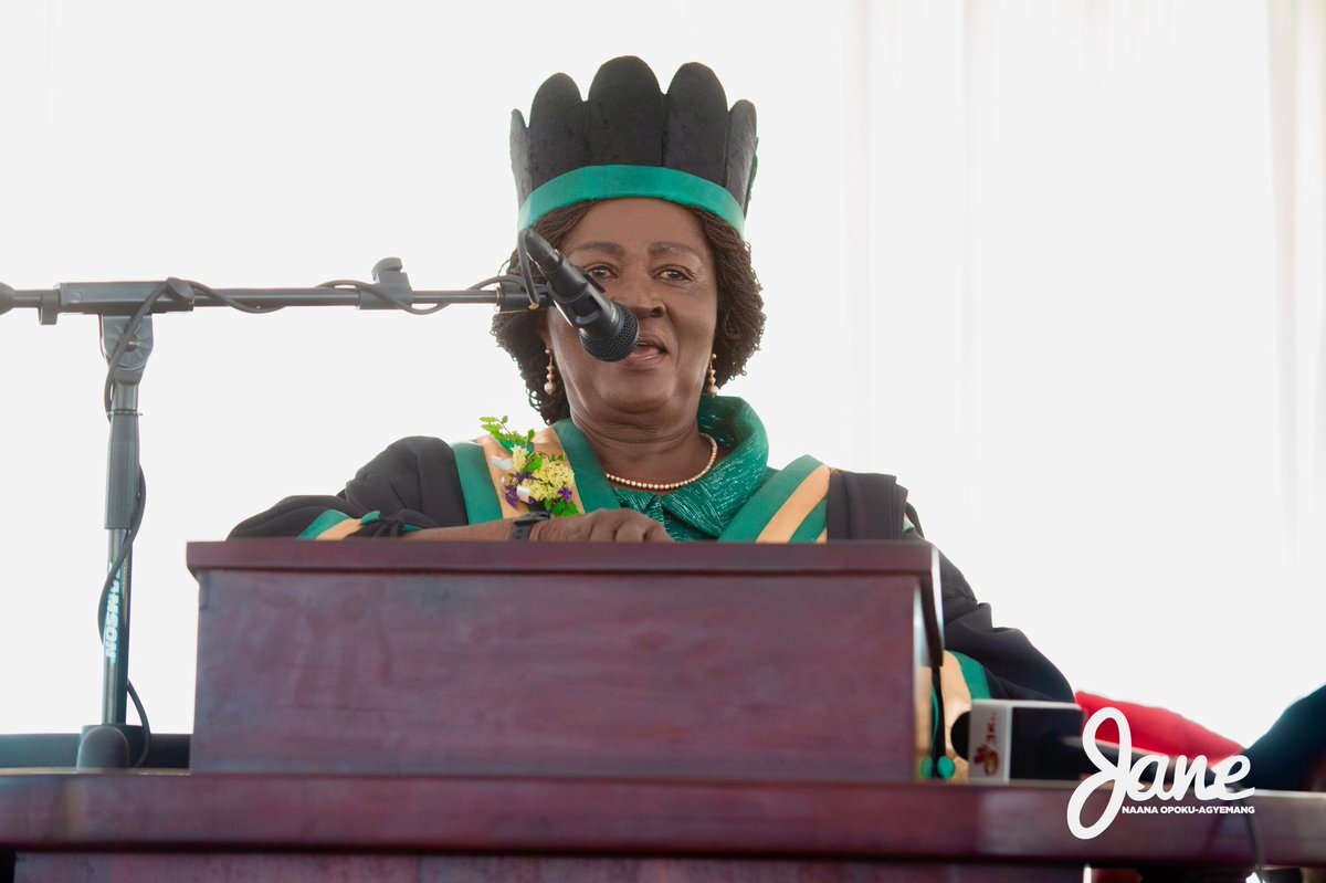 NJOAgyemang's tweet photo. I had the rare privilege of performing my last academic ritual as Chancellor of the Women's University in Africa (WUA) this weekend in Harare - Zimbabwe. 

I have engaged with the WUA family in my official capacities for the last 6 years. This year's trip comes with mixed feelings,  as it counts as the university's 20th anniversary and my farewell graduation ceremony. 

My 6 year stay with WUA, however, confirms my  belief that we are family - and family does not truly leave family behind.

#MahamaForPresident