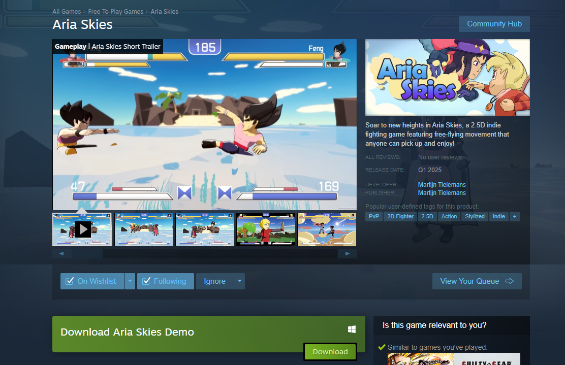 The Aria Skies demo is officially released!
Download it on Steam to get a taste of the action before the game releases 🌤️
#indiegames #GameDemo