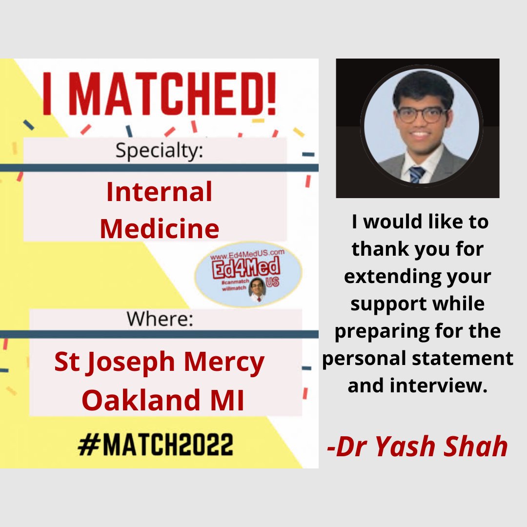Ed4MedUS's tweet photo. Testimonials about my Personal Statement Doctor course https://t.co/03a68cmrKt from a successful #Match2022 ~ why not follow the strategies of @yash_211996 for #Match2025 ?
#PersonalStatement #ResidencyInterview #residency #ERAS #IMG #ECFMG #USMLE https://t.co/KNJ8Z339Zj