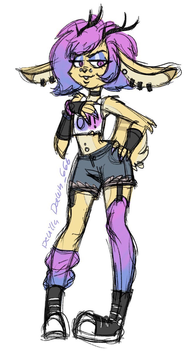 DawnDevilla's tweet photo. My baby jackalope girl. She needs a new name. #TheHellstreetKids #THsK #Jackalope https://t.co/rdlxXQFzaJ