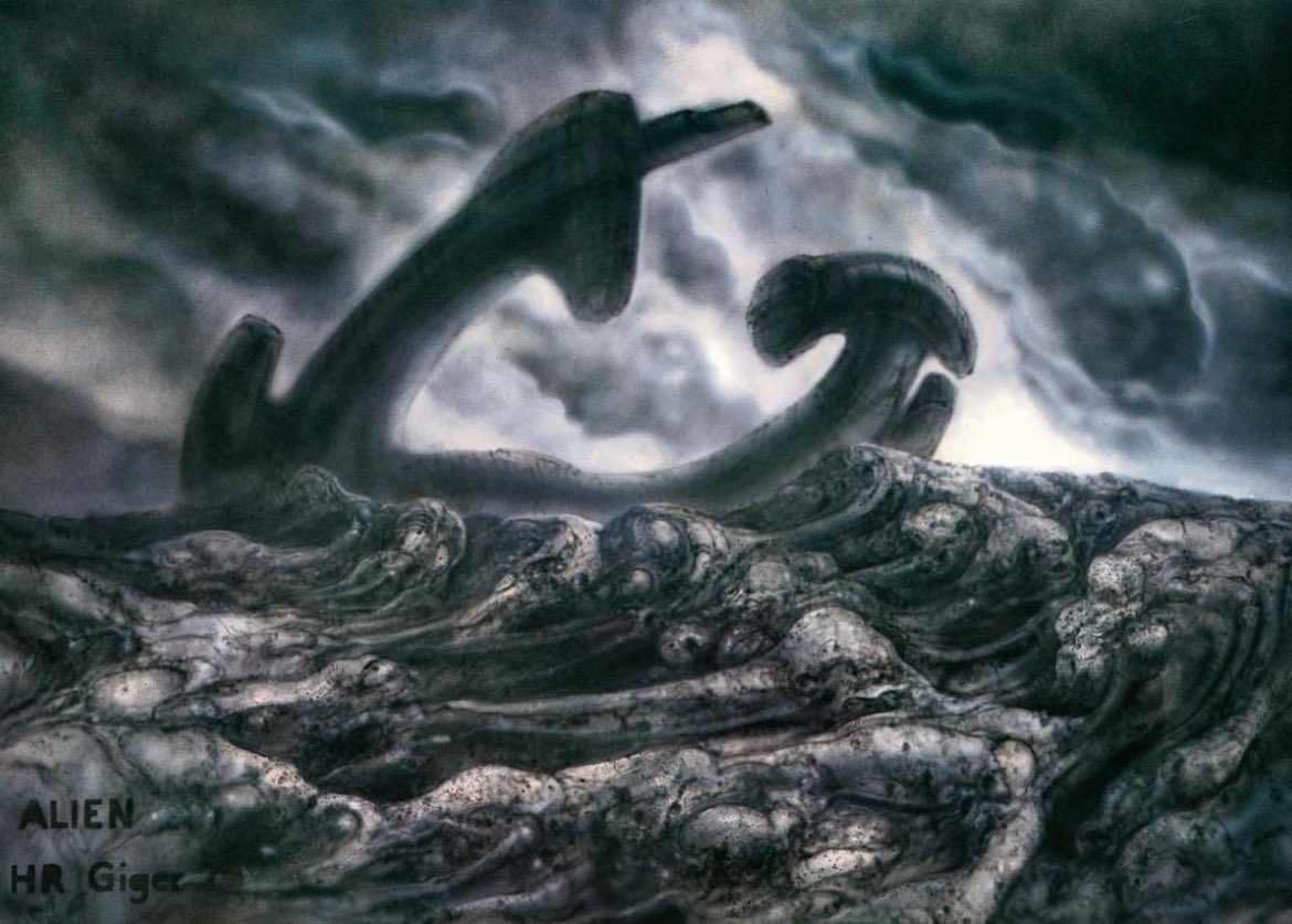 xe0_xeo's tweet photo. Alien concept art - H.R. Giger https://t.co/w90whZ22qM
