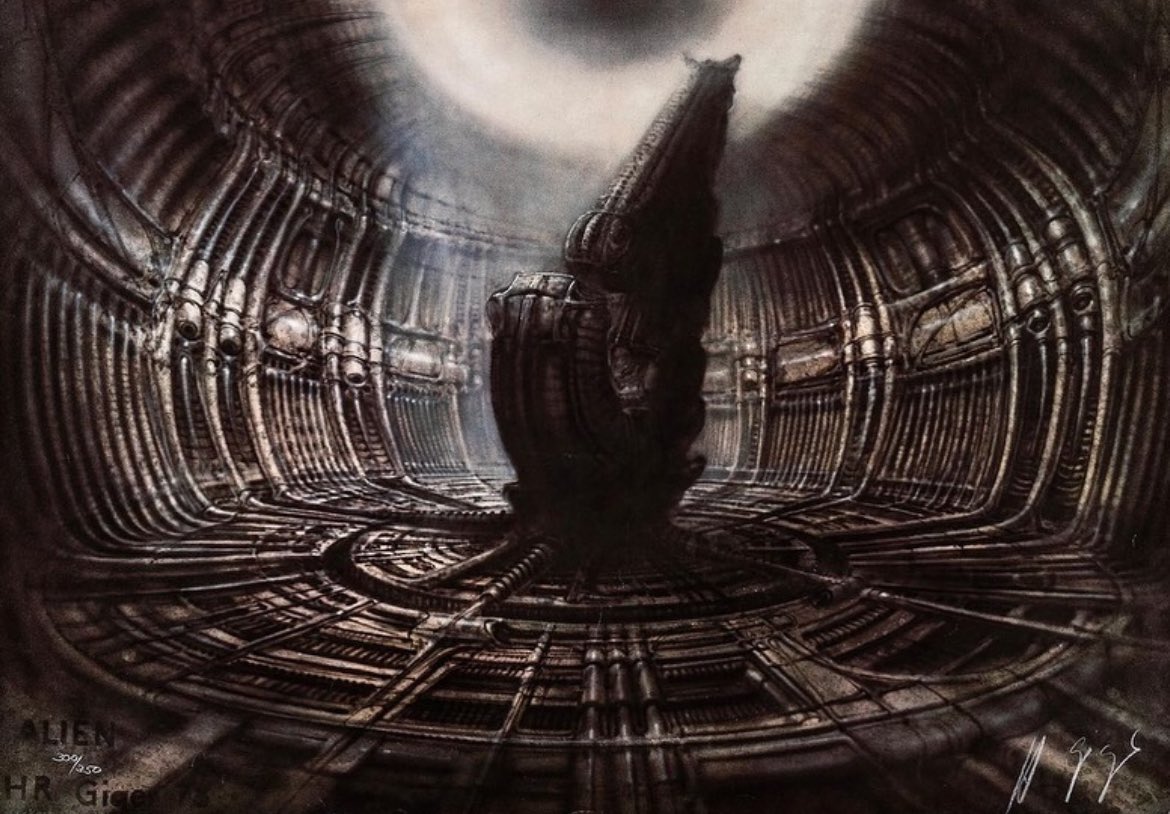 xe0_xeo's tweet photo. Alien concept art - H.R. Giger https://t.co/w90whZ22qM