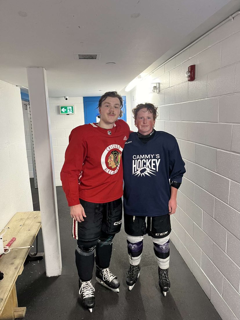 Got to hit the ice with Samuel Savoie from the Chicago Blackhawk. <a href="/NHLBlackhawks/">Chicago Blackhawks</a>