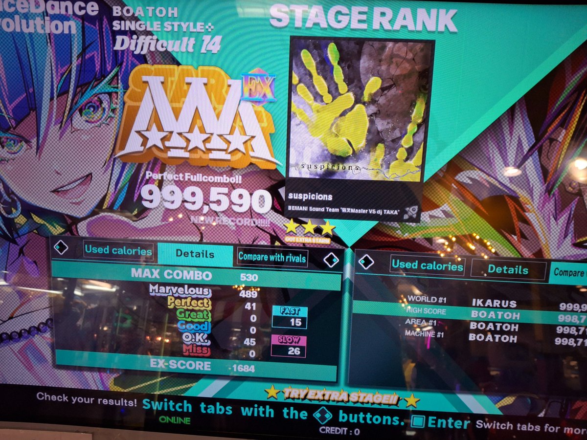 I played DDR today:

New 16 PFC!!!!
New 14 PFC!!

Mostly played lower level stuff today, gonna play tomorrow.