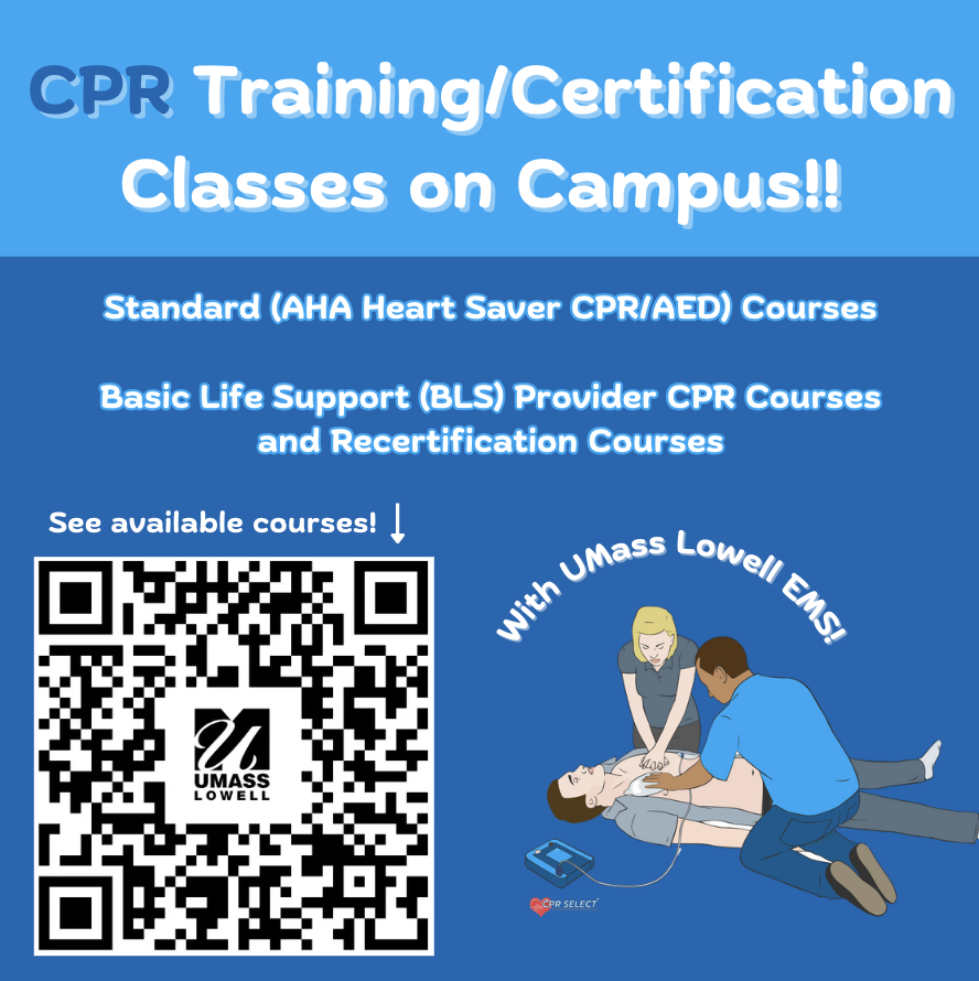 Sign up for an AHA/BLS CPR course on campus this semester!