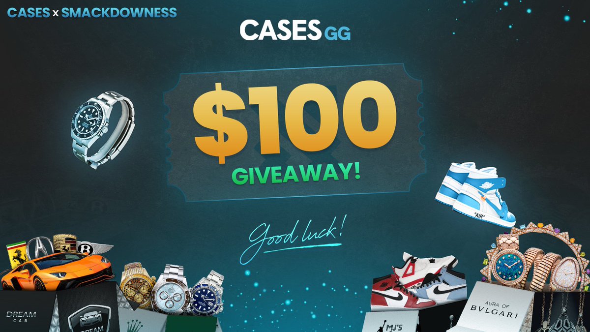 Smackdowness's tweet photo. $100 Giveaway! 🏆

 Steps to join 👇
✅Follow @casesdotgg @Smackdowness 
✅Retweet 
✅Tag 1 Friend  🧙‍♂️

Rolling in 7 Days ⏰ https://t.co/Iv8R45Tz6J