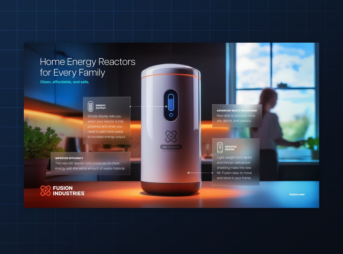 emberstudio's tweet image. New work: Mr. Fusion ad layout concept. #AdDesign #BackToTheFuture