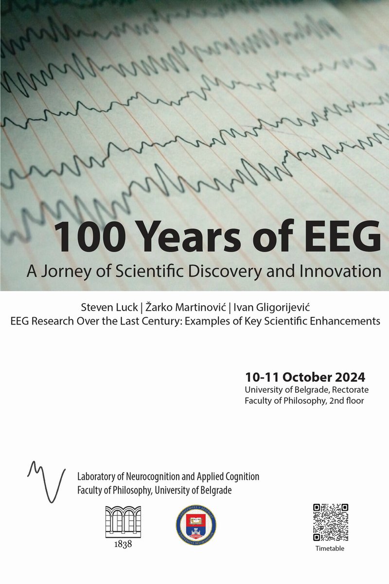 The Laboratory for Neurocognition and Applied Cognition is organizing a mini-conference to mark 100 years of EEG. There is no participation fee. We warmly welcome you to join us in celebrating this milestone in EEG research! You can find the program here: docs.google.com/document/d/108…