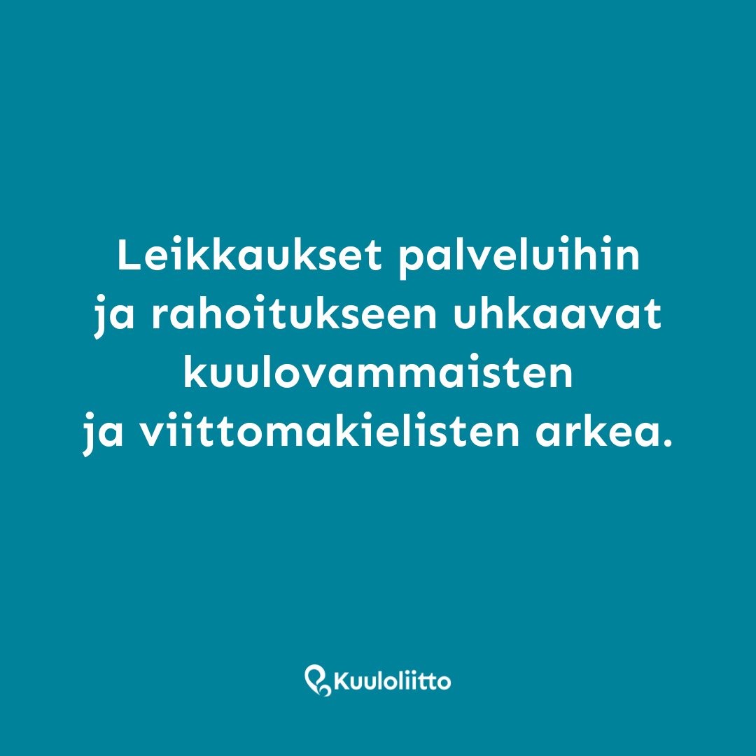 Pyydämme hallitusta vielä harkitsemaan vammaisiin ja viittomakielisiin ihmisiin kohdistuvia rajuja leikkauksia tulevassa budjettiriihessä: kuuloliitto.fi/leikkaukset-pa…
#budjettiriihi #leikkaukset
