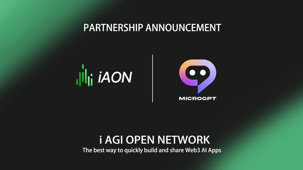 🥳We are excited to announce our new partnership 
<a href="/Micro_GPT/">MicroGPT</a>!

🎯MicroGPT is an advanced AI-driven platform that enhances software development efficiency with real-time coding suggestions, error detection, and code optimization. 

🎯Learn iAON at: t.me/aon_aonet

✨Let's