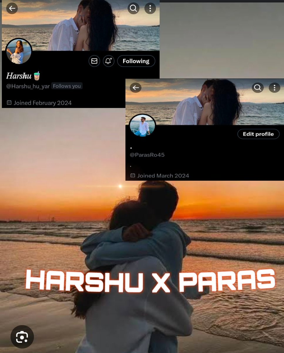 wtfparas's tweet photo. Thankyou for supporting me and motive me alot your my everything my sweetie 😘💗🫶🏻 @Harshu_hu_yar 💗
#parshu 💗 https://t.co/Y1n2m30e0Q