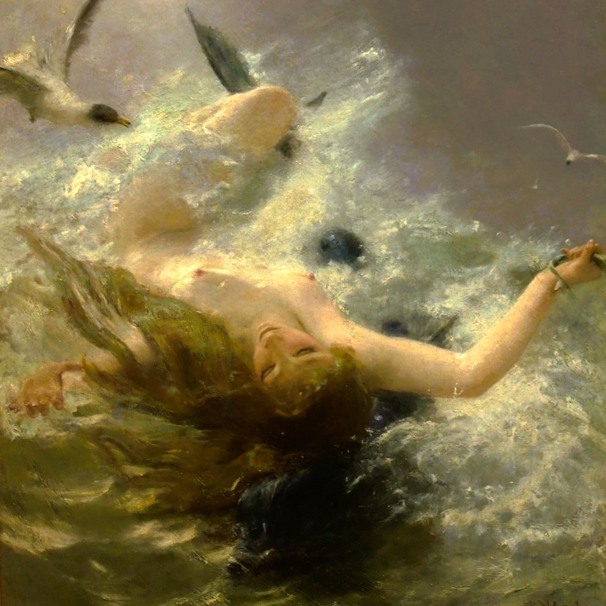 "Nymph on a Dolphin"  (1895)
by Beneš Knüp.