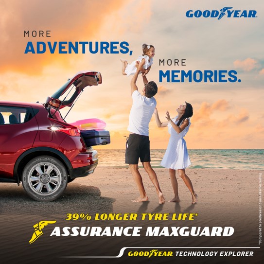 GoodyearIndia's tweet image. Make the most of every journey with Goodyear Assurance MaxGuard. Enjoy 39% longer tyre life and create memories that last.
Know more - bit.ly/3wBd4oN
#GoodyearIndia #AssuranceMaxGuard #TechnologyExplorer