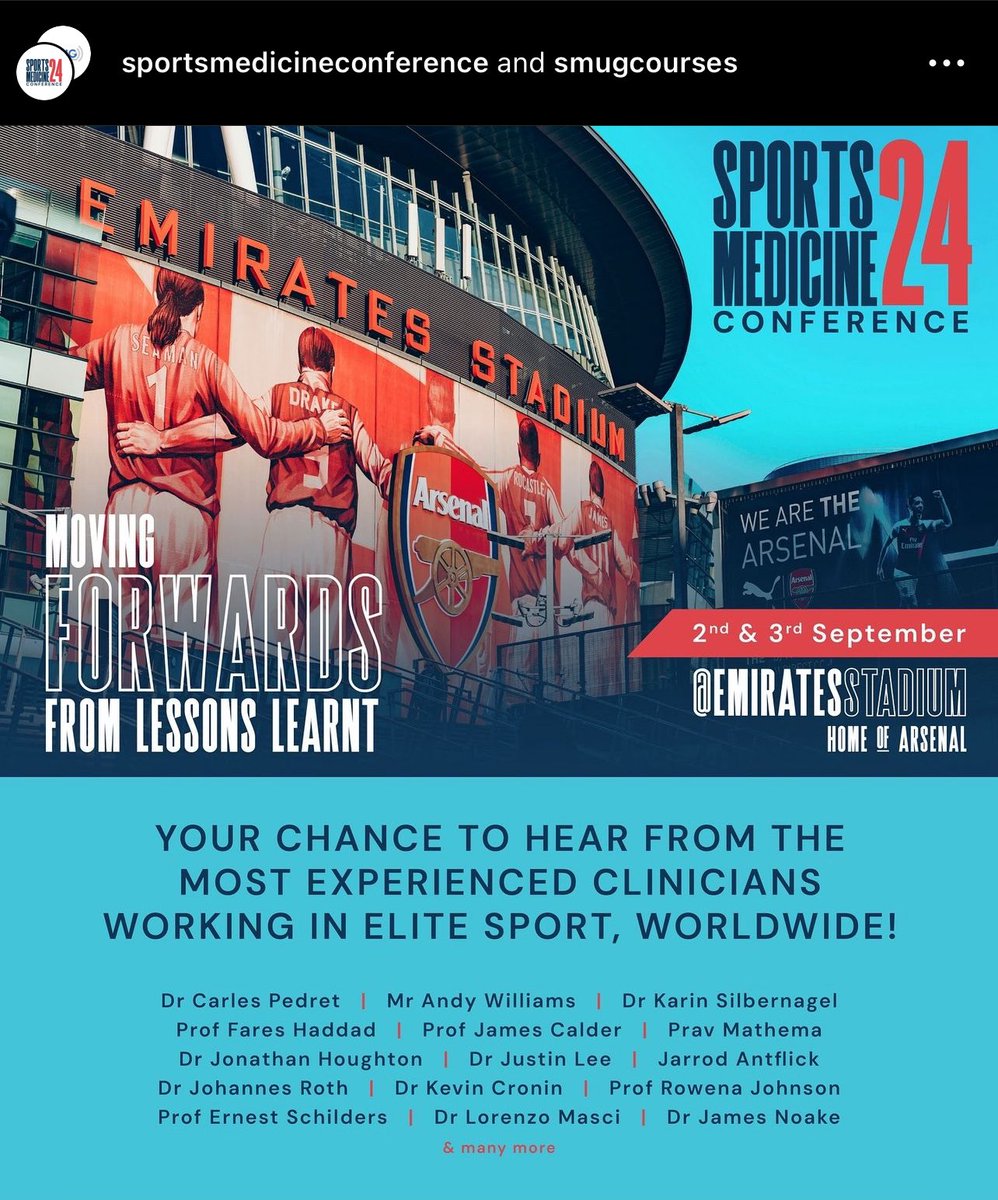 andrewhallortho's tweet photo. Beginning with @SportsMedConf
@SMUGcourses x @Arsenal⚽️
⭐️Stellar lineup of SEM/Ortho leaders
🧙♀️Ultrasound teaching from wizards
🦇Hands on with @GEHealthCare
#smc24
#medtwitter #orthotwitter #msktwitter https://t.co/QumLvZOnSr