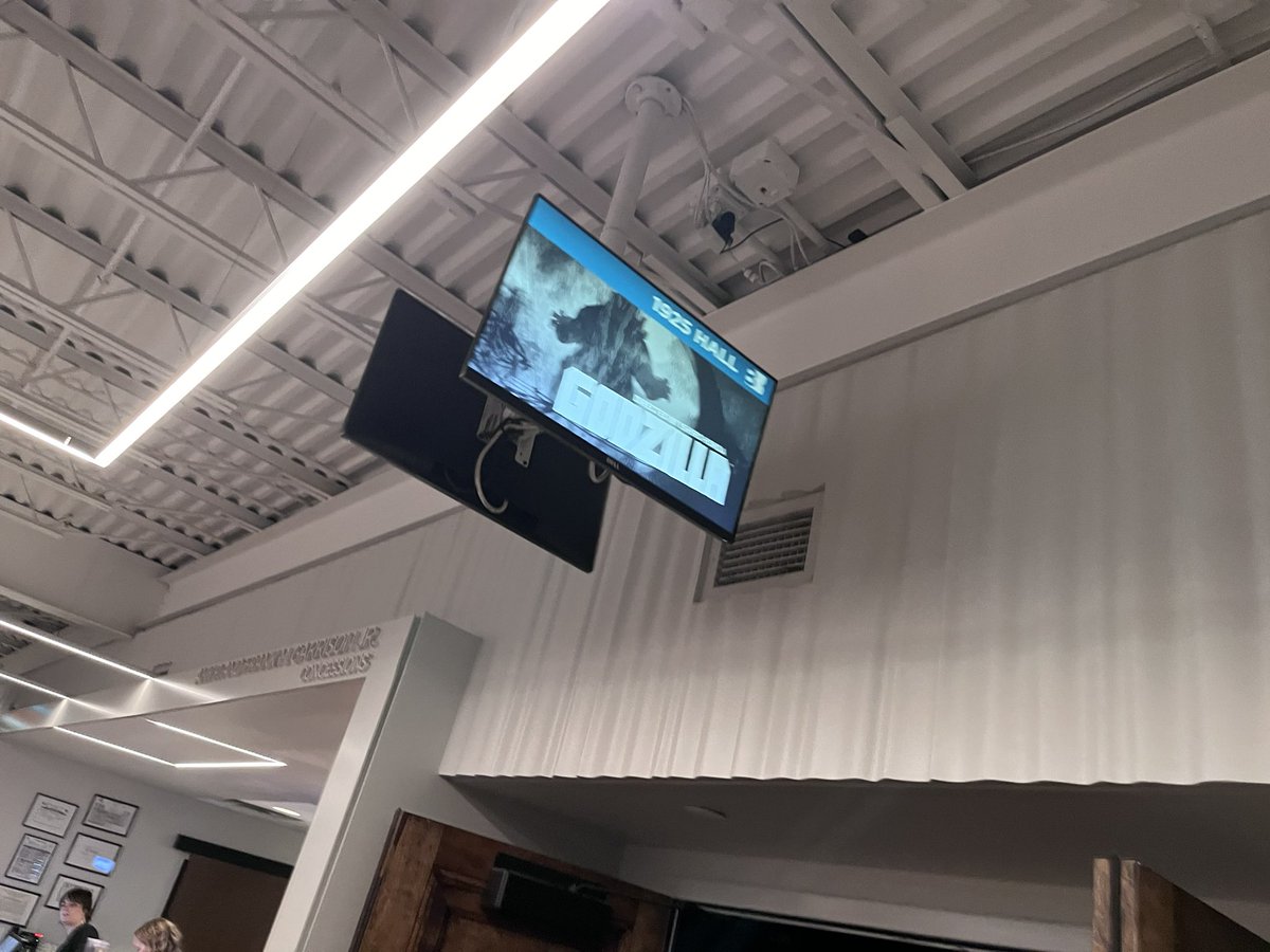 ColinRushing's tweet image. OG Godzilla at the @Belcourt