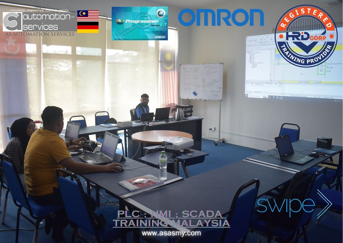 AutomationMy's tweet photo. Just wrapped up a 5-day Omron C Series #PLC, #HMI, and #SCADA training for a leading plastic products manufacturer! Covered everything from #CXProgrammer to #VFD control with #AnalogIO. #Automation #Programming #IndustrialSkills #Troubleshooting :- https://t.co/myMQEWL9mF https://t.co/jkftwMndhq