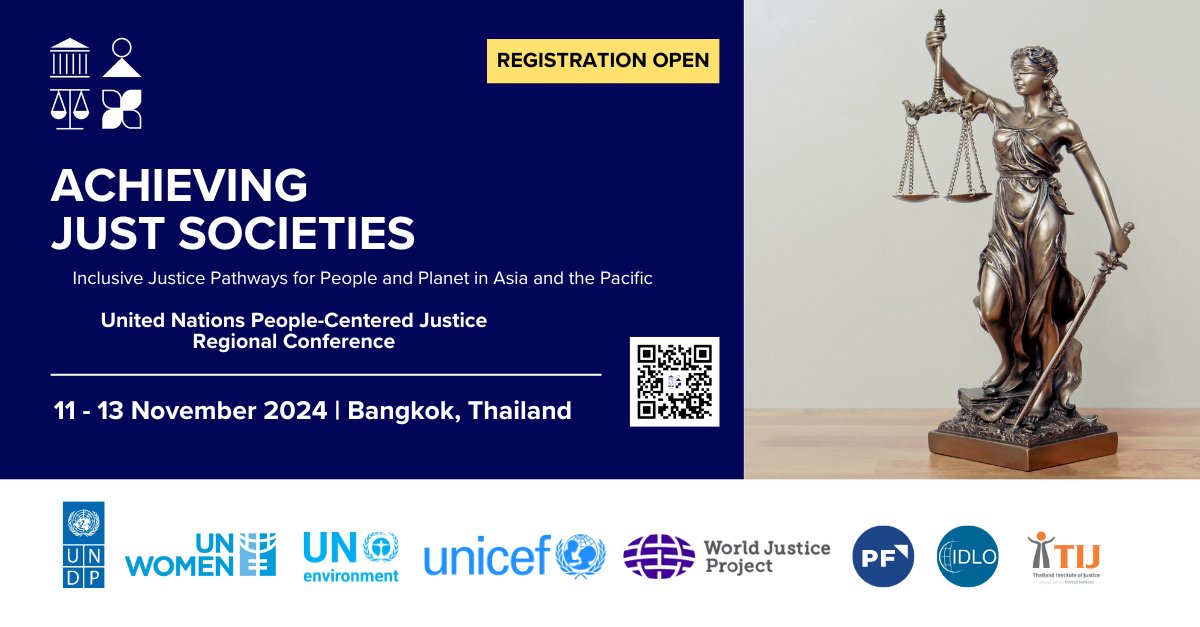 UNDP JIN ASEAN (@undpjinasean) on Twitter photo 📢Registration is now open!
<a href="/UN/">United Nations</a>'s Regional Conference on people-centered justice in Asia Pacific
On the agenda:
✅ Data & Justice Innovation
✅ Environmental Rights
✅ Women’s access to Justice
✅ #Justice in conflict contexts
Register▶ pcjasiapacific.com
#PCJ2024 #SDG 📢Registration is now open!
<a href="/UN/">United Nations</a>'s Regional Conference on people-centered justice in Asia Pacific
On the agenda:
✅ Data & Justice Innovation
✅ Environmental Rights
✅ Women’s access to Justice
✅ #Justice in conflict contexts
Register▶ pcjasiapacific.com
#PCJ2024 #SDG