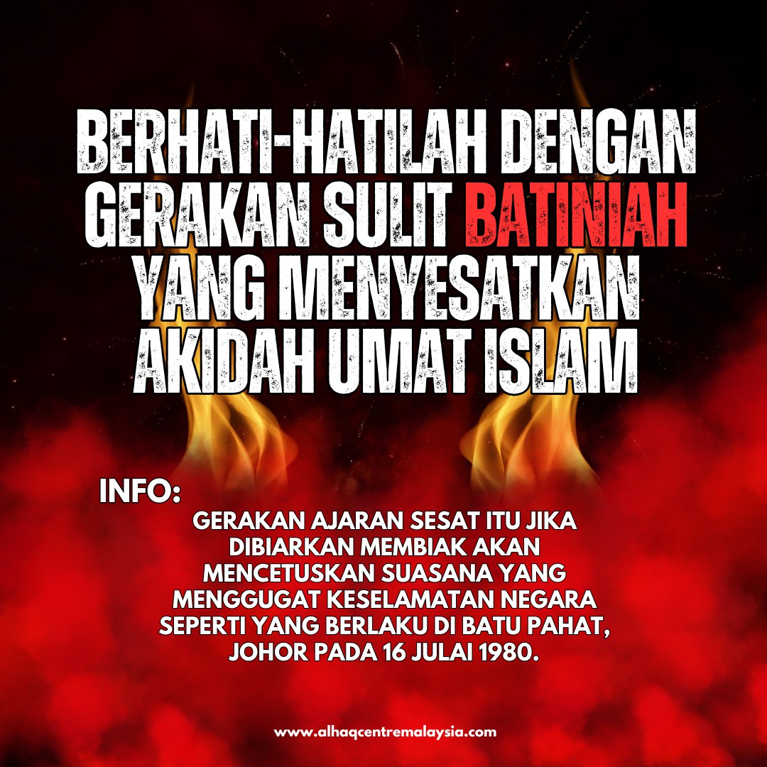 alhaqcentre's tweet photo. BERHATI-HATILAH DENGAN GERAKAN SULIT BATINIAH YANG MENYESATKAN AKIDAH UMAT ISLAM
#AjaranSesat
#Batiniah
#akidah
#syariat
Read more:
https://t.co/8ve7cx3iuG https://t.co/oLgQwraYpH