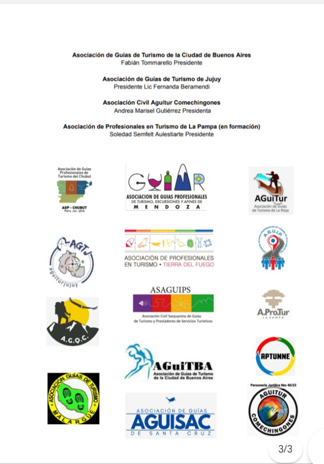AgpChubut's tweet photo. Comunicado Asociaciones de Guías de Turismo Profesionales de Argentina https://t.co/9yGuR5EZLe