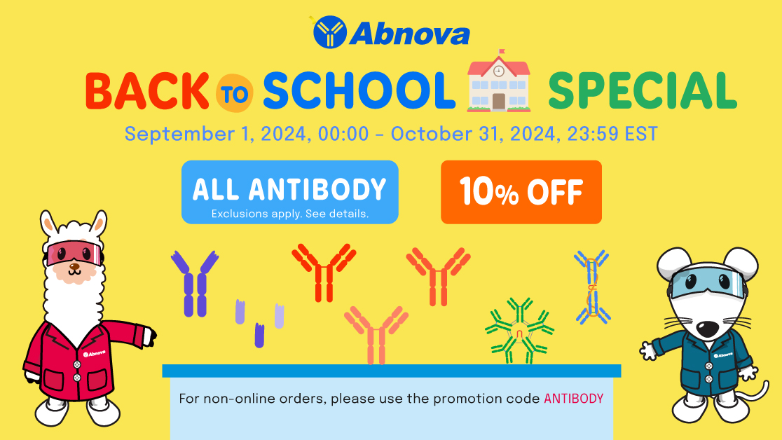 Abnova1's tweet photo. Back to School Special
Enjoy a 10% discount on all Abnova antibodies!
https://t.co/2phW5Nhfjl https://t.co/FRmJFvM6Qz
