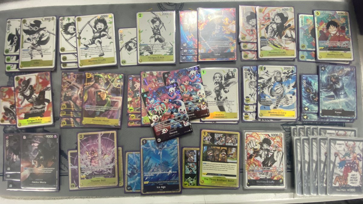 fourbrainstorms's tweet image. 7-0 today with BY luffy across two treasure cups

Spellhold Games TC #1
✅ perona
✅ nami
✅ st14 luffy
✅ lucci

Spellhold Games TC #2
✅ Bonney
✅ lucci 
✅ st14 luffy