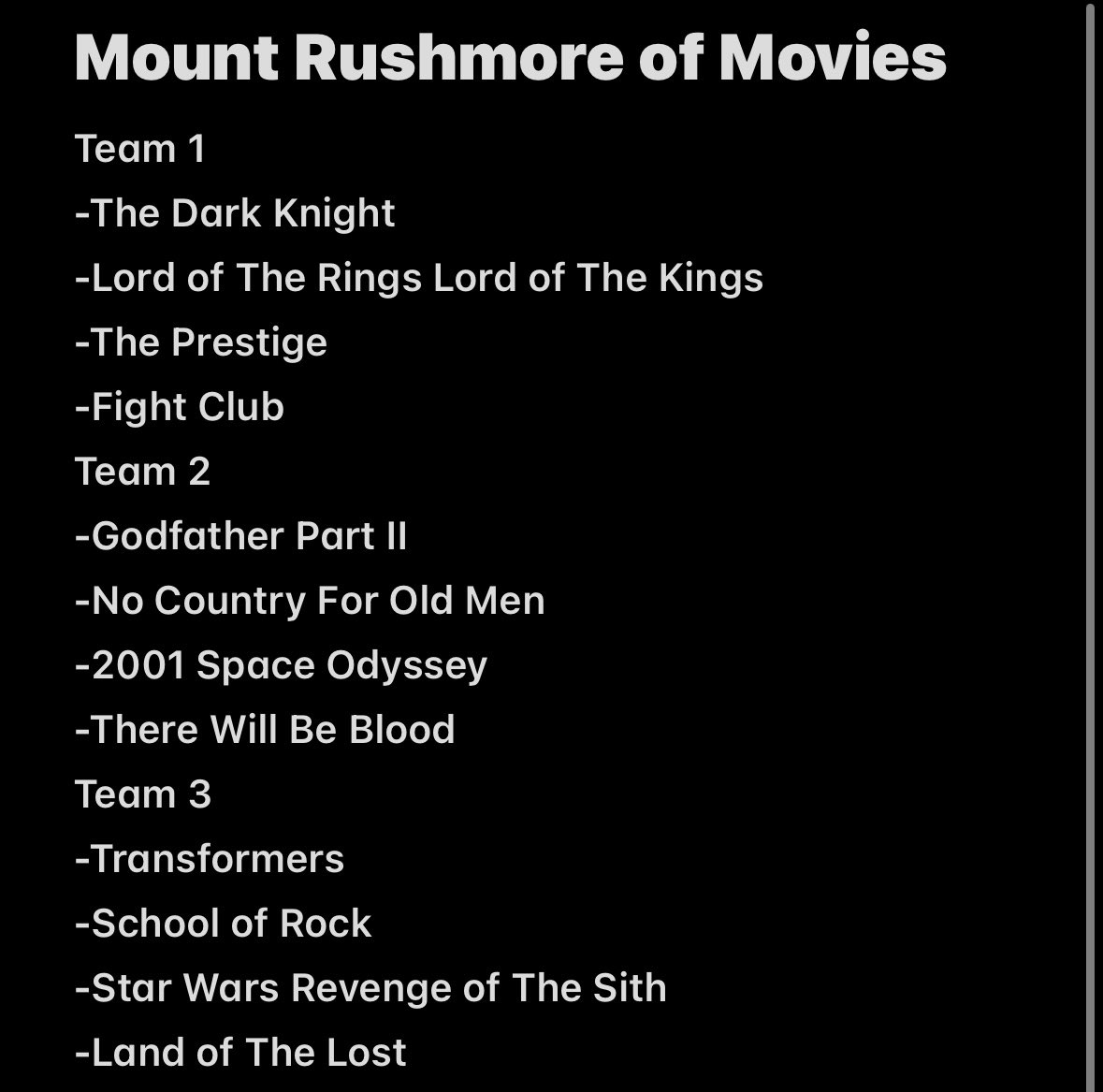 JacobFrenza's tweet photo. Mount Rushmore of Movies https://t.co/fYn0d1OsQv