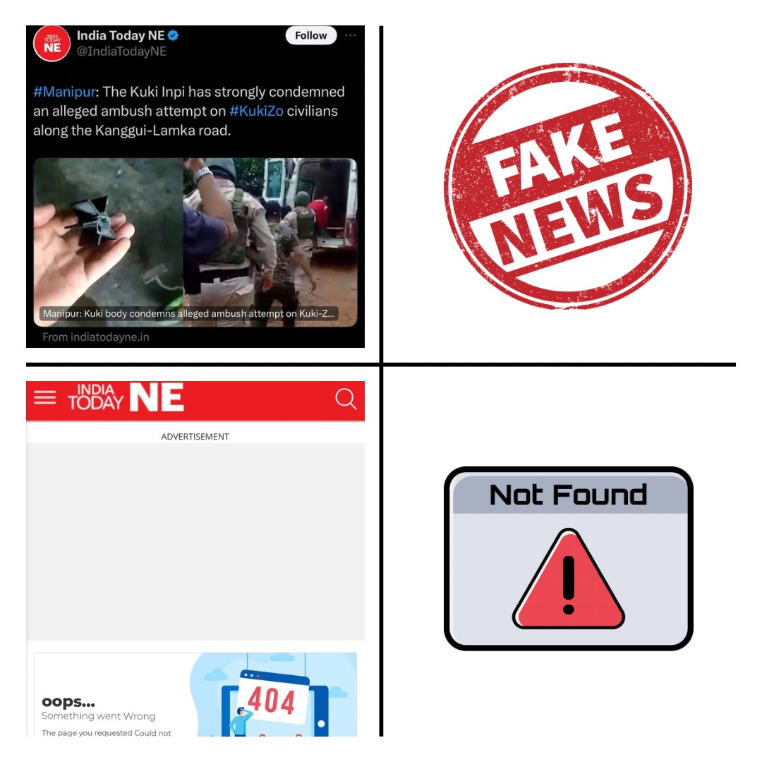 vincymeitei's tweet image. The fake news report published by @chongloi_kaybie , the journalist of @IndiaTodayNE has been removed. It is recommended that the news agency sud conduct a thorough investigation into his activities @KDscribe !! #KukiLiesXposed #KukiDroneAttack #KukiMilitant #KukiWarCrimes