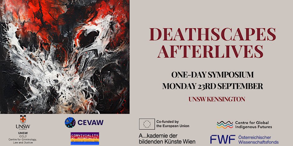 Get your tickets now for Deathscapes Afterlives, a one-day symposium this September 23 at UNSW Kensington. Agenda, tickets and more information below.

eventbrite.com.au/e/deathscapes-…