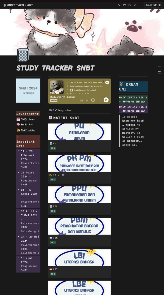 wassupbrodi's tweet photo. akuu baru selesai rapiin notion, ad yg mau tidakk? itu ad ku tambahin bbrp tips and kumpulan latsol' jugaaa https://t.co/yQIsgDoCnj