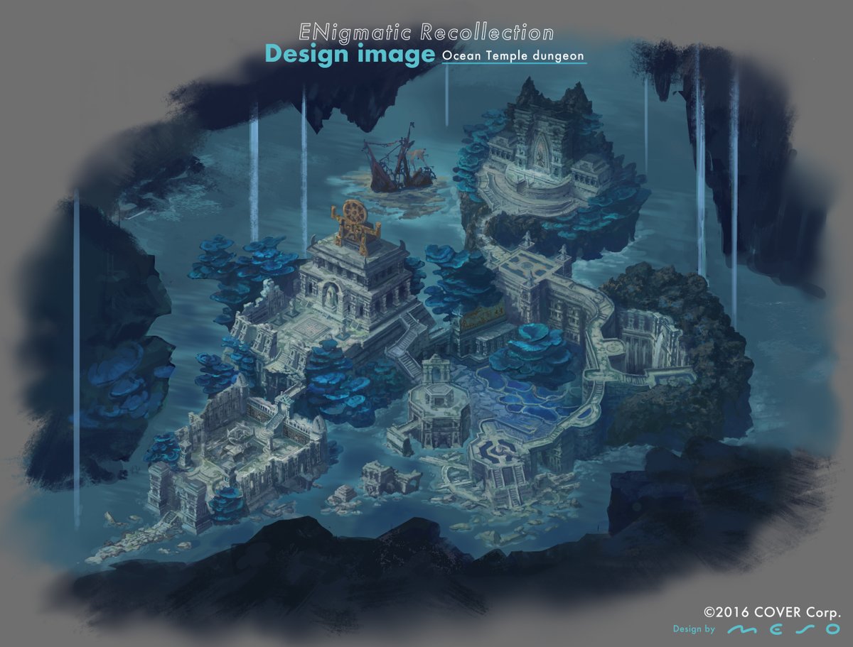 melonsoda33's tweet photo. 【お知らせ】
ホロライブENの新プロジェクト『ENigmatic Recollection』にて、「Ocean Temple Dungeon」のコンセプトアート制作を担当させていただきました！

#ENreco https://t.co/RiQD6qzMOU