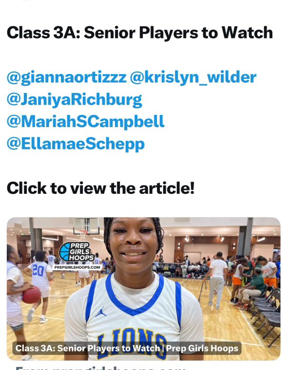 Thank you <a href="/PGH_SCarolina/">Prep Girls Hoops South Carolina</a> for the write up! So excited for senior year! <a href="/AdOceanside/">Oceanside Athletics</a> <a href="/TeamBESTCHS/">Team B.E.S.T CHS</a>