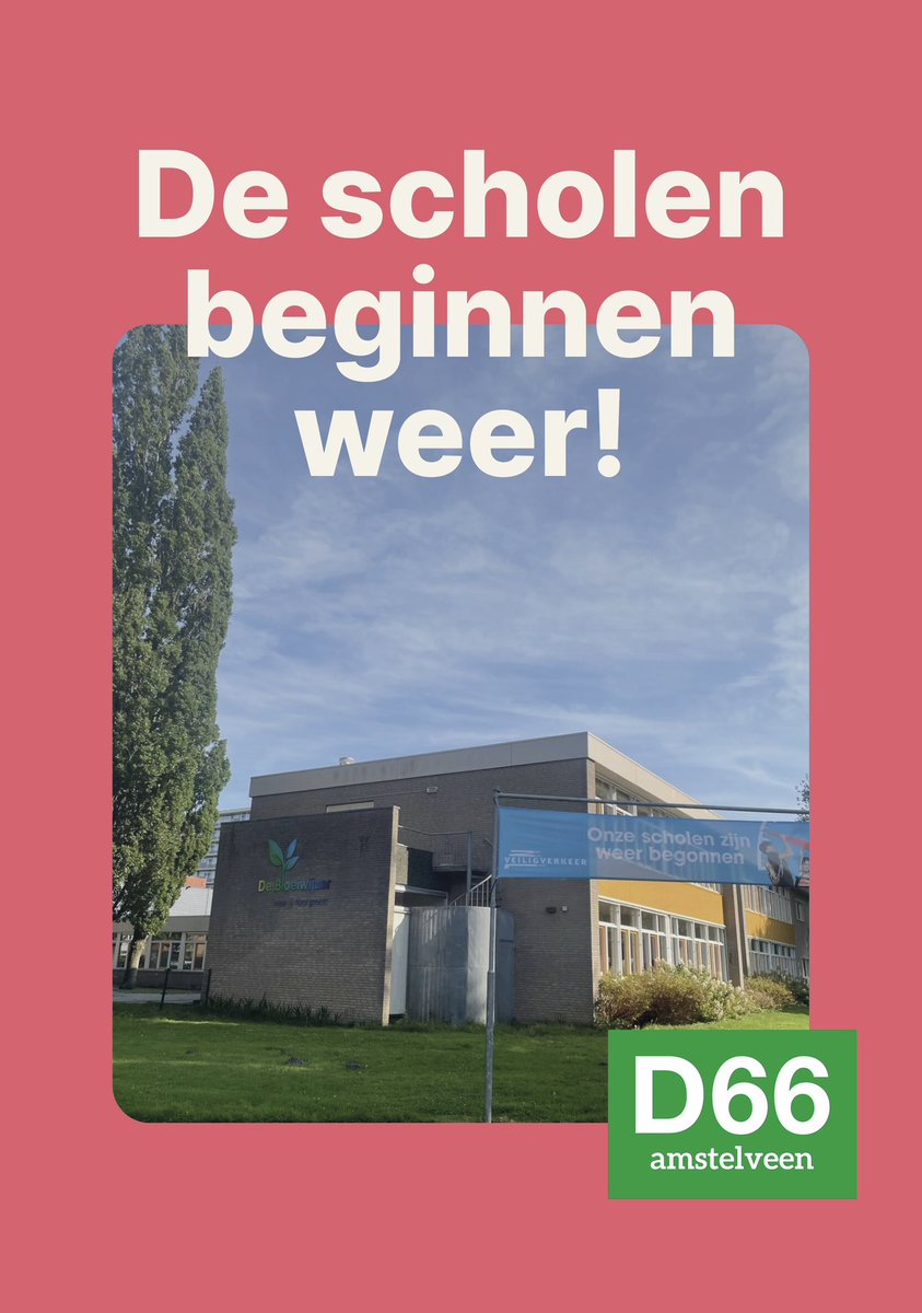 De scholen beginnen weer! 

Docenten en leerlingen: veel succes en vooral ook veel plezier gewenst!🍀

Het verkeer wordt weer drukker, dus laten we extra opletten:

🚗 Wees alert en let op je snelheid.
↪️ Vermijd de schoolzones als dat mogelijk is.
🚲 Pak de fiets als dat kan.