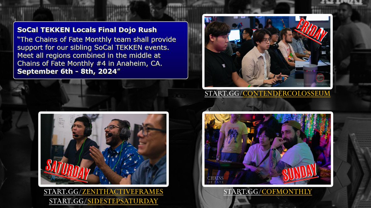 SoCal SUMA 🔜 Chains of Fate Monthly tweet media