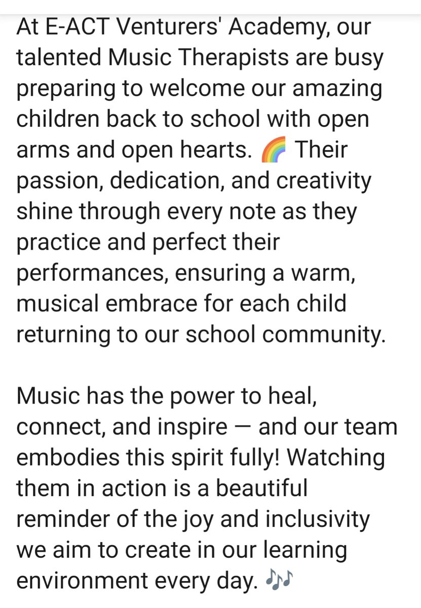 VenturersAc's tweet photo. At E-ACT Venturers' Academy, our talented Music Therapists are busy preparing to welcome our amazing children back to school with open arms and open hearts ๐ #weareEACT #whereeverythingspossible https://t.co/yxZTjZ5QDY