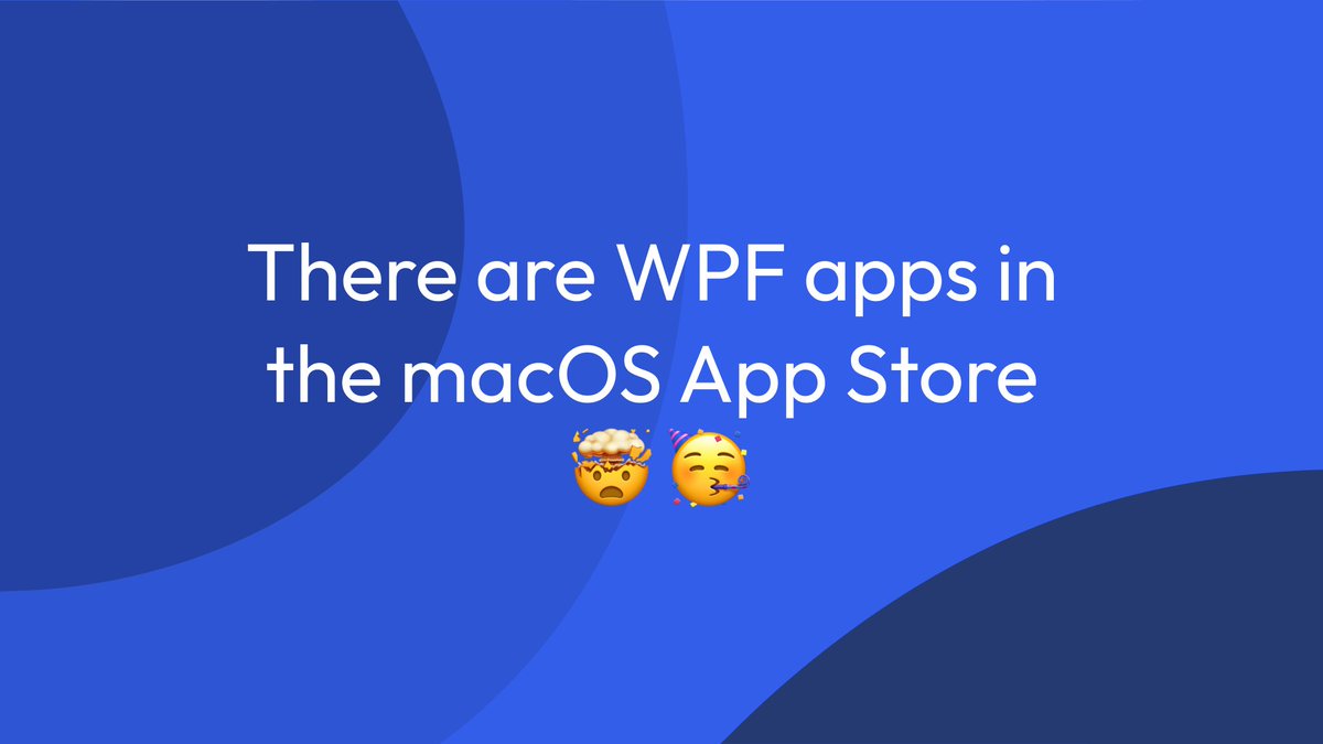 Fun Fact: There are WPF applications available to download in the macOS app Store.

We can’t reveal the names (NDAs), but rest assured, they’re out there, and earning incredible user reviews.

All thanks to Avalonia XPF 😍
avaloniaui.net/xpf