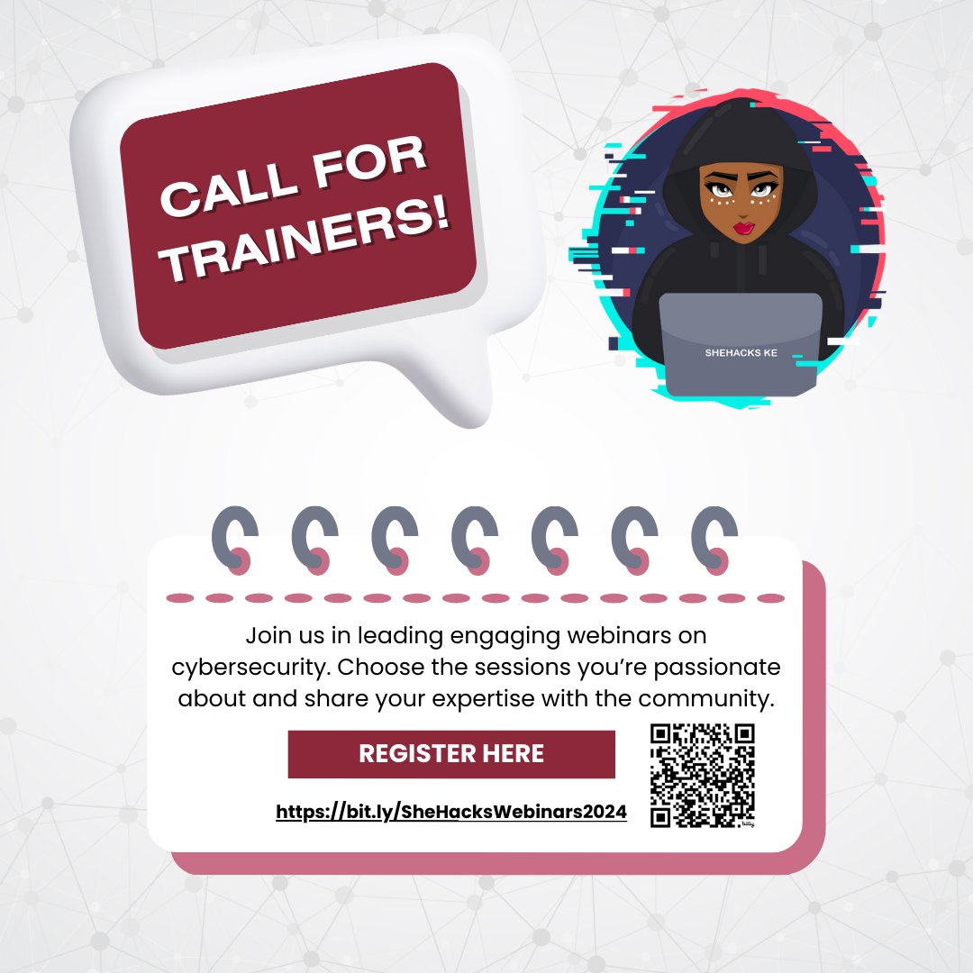 Hey SheHacks family! 🎉 We know you missed us (and we missed you too!). We’re gearing up to dive back into our cybersecurity webinars and need awesome trainers like YOU to lead the charge. Sign up here to host a session with us! ➡️ bit.ly/SheHacksWebina…