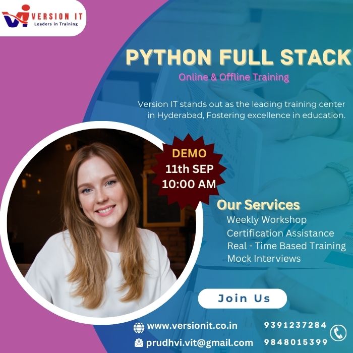 VersionitCloud's tweet image. Python Full Stack Training with Placement Assistants
📷New Batch Online & Offline Demo
📷Date: 11th SEP 2024
📷Timing: 10:00 AM
📷Duration: 5 MONTHS
Visit Our Website: versionit.co.in/python-full-st…
#pythonfullstacktraininginhyderabad
#pythonfullstackcourse
@9391237284/9848015399