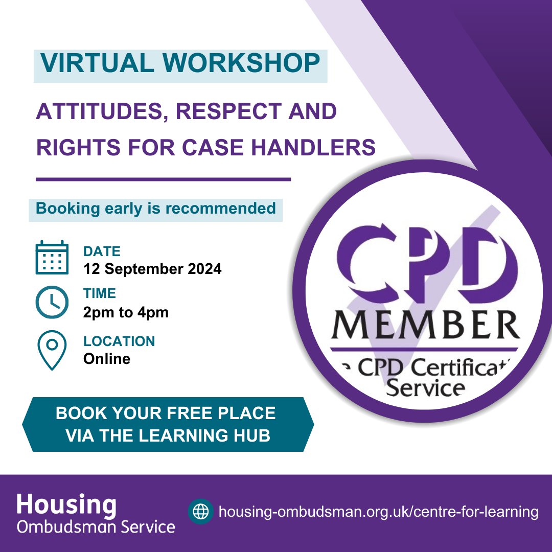 FINAL WORKSHOP: Attitudes, respect and rights for case handlers 📢

12 September 2024 at 2pm

This workshop is an opportunity for case handlers to discuss the Spotlight report on attitudes, respect and rights and the its recommendations. 

tinyurl.com/2d6bwk5k

#ukhousing