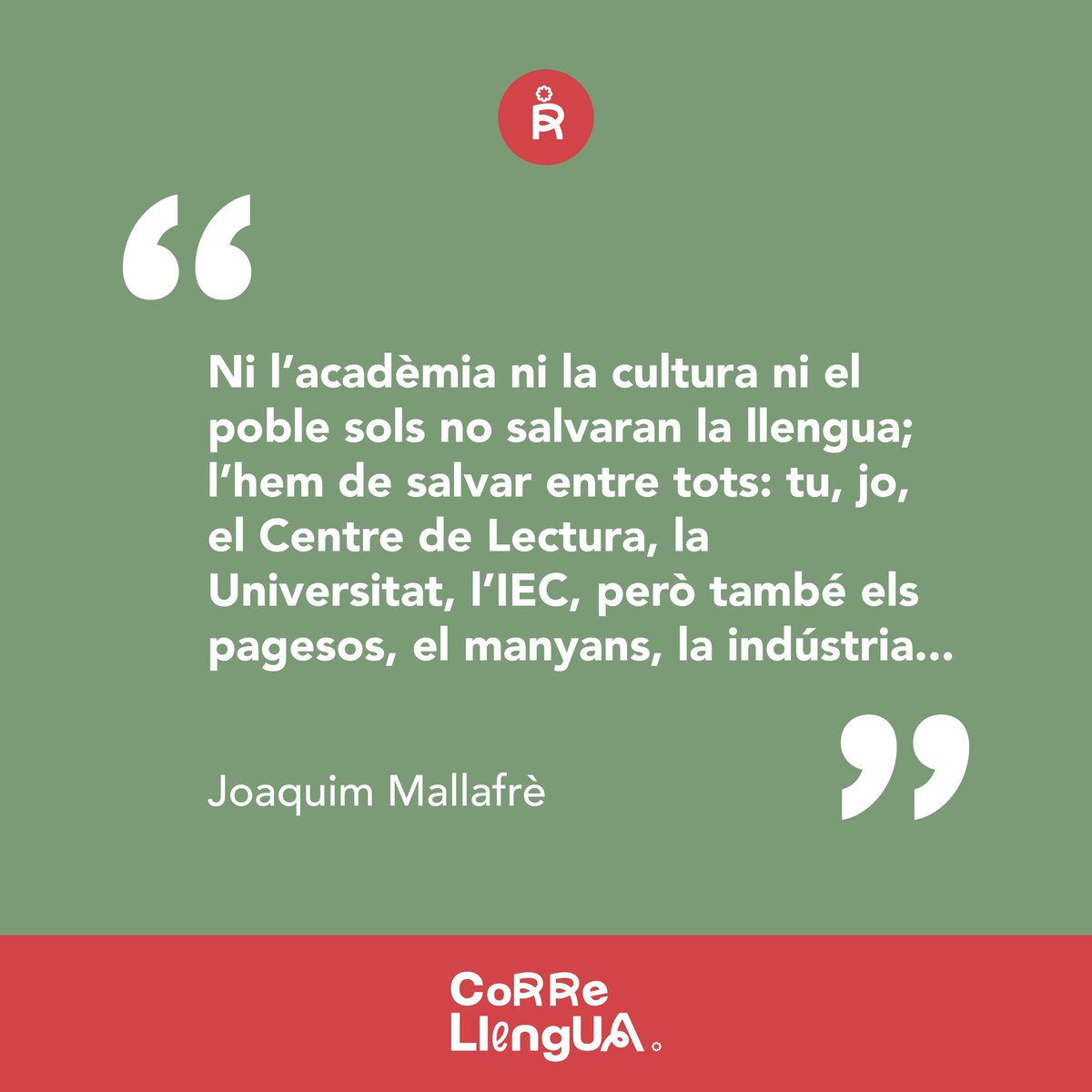 Joaquim Mallafrè Gavaldà va ser un reconegut professor, traductor i lingüista reusenc. <a href="/fundacioreddis/">Fundació Reddis</a> 

#xerraencatalà #hitensmoltadir #fescórrerlallengua #correllenguareus2024 

<a href="/centredelectura/">Centre de Lectura</a> <a href="/universitatURV/">Universitat Rovira i Virgili</a> <a href="/iec/">IEC</a> <a href="/uniopagesos/">Unió de Pagesos</a> <a href="/JARC_COAG/">Joves Agricultors i Ramaders de Catalunya</a> @pimecpatronal <a href="/FomentTreball/">Foment del Treball Nacional</a>