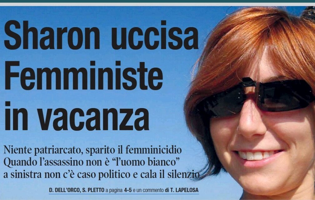 GiancarloDeRisi's tweet photo. SE L'UOMO BIANCO NON C'ENTRA 
LE FEMMINISTE RESTANO 
IN VACANZA. FEMMINICIDIO SPARITO https://t.co/5UoSp84QTP