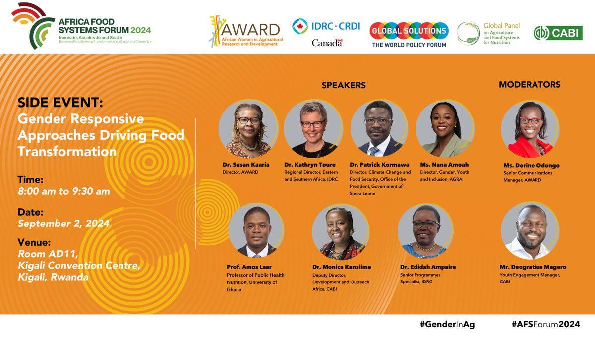 AWARD Fellowships (@awardfellowship) on Twitter photo Happening now!
🎯Room AD11 at #AFSForum2024
Side event: Gender Responsive Approaches Driving Food Transformation
#GenderInAg
<a href="/CABI_News/">CABI</a> <a href="/IDRC_CRDI/">IDRC | CRDI</a> <a href="/glob_solutions/">Global Solutions Initiative</a> <a href="/Glo_PAN/">Global Panel</a> Happening now!
🎯Room AD11 at #AFSForum2024
Side event: Gender Responsive Approaches Driving Food Transformation
#GenderInAg
<a href="/CABI_News/">CABI</a> <a href="/IDRC_CRDI/">IDRC | CRDI</a> <a href="/glob_solutions/">Global Solutions Initiative</a> <a href="/Glo_PAN/">Global Panel</a>