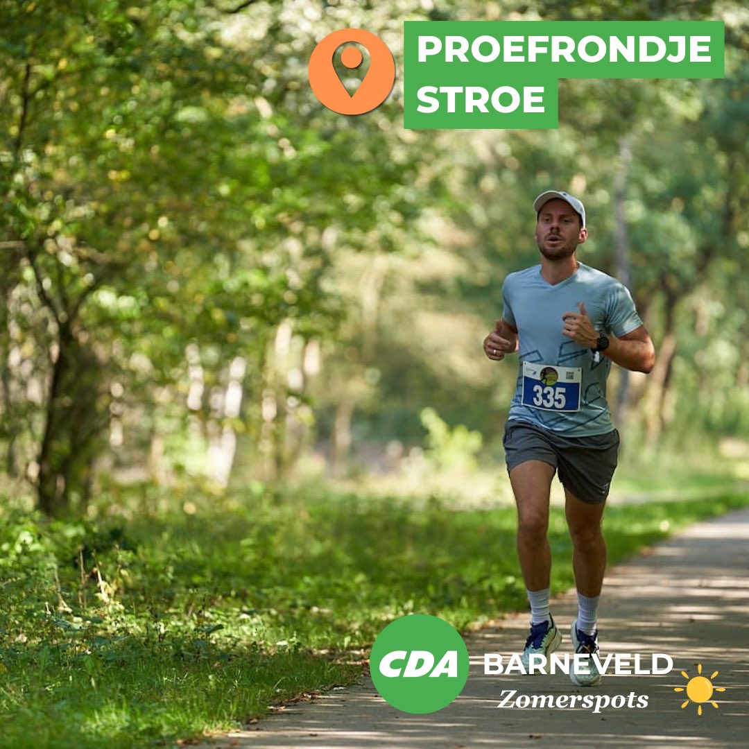 CDA 𝐙𝐨𝐦𝐞𝐫𝐬𝐩𝐨𝐭 van fractievoorzitter Daan ☀️ 'Naast een fijne tijd thuis en in het buitenland kan in de vakantieperiode ook het sporten niet ontbreken. Bijvoorbeeld 𝐡𝐚𝐫𝐝𝐥𝐨𝐩𝐞𝐧 bij <a href="/RondjeStroe/">ProefrondjeStroe</a>!’