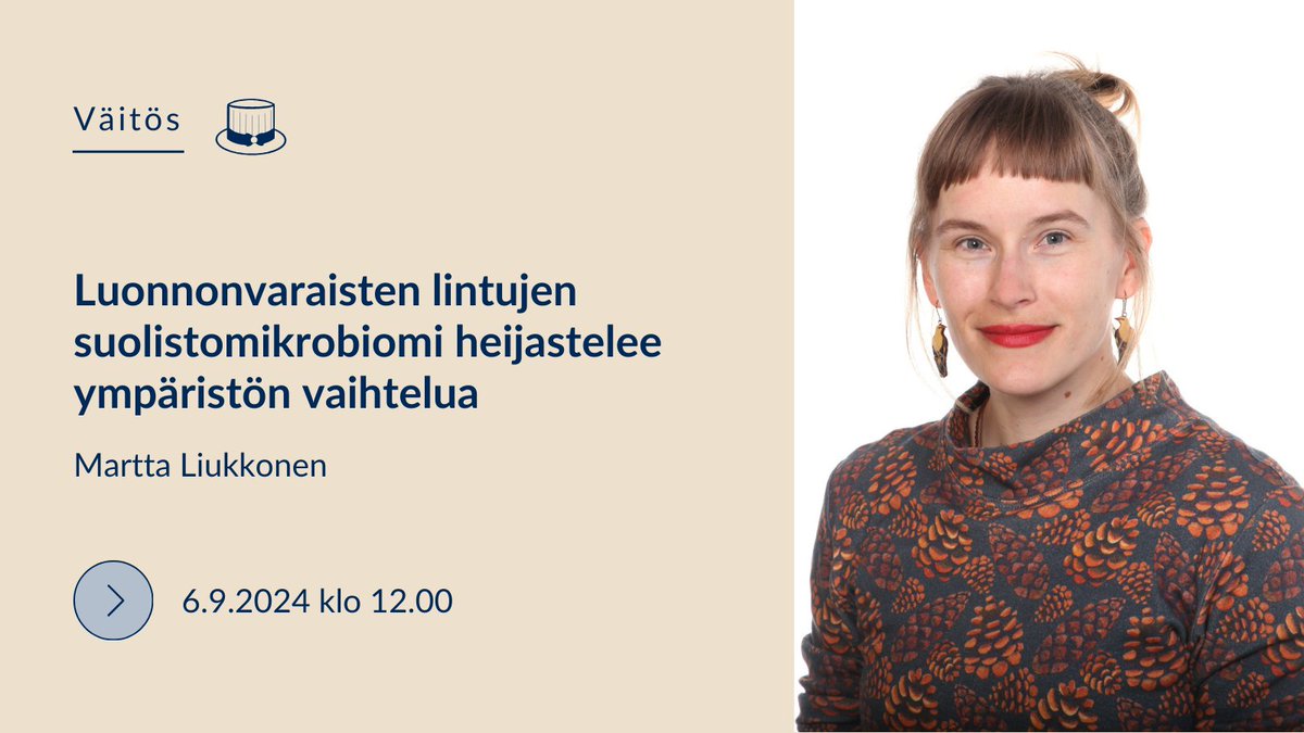Suolistomikrobiomi voi vaikuttaa lintujen ilmiasuun!  🐦 Martta Liukkosen väitöskirja syventyy siihen, miten ympäristötekijät heijastuvat lintujen suolistomikrobiomiin ja onko suolistomikrobiomilla vaikutus yksilön lisääntymismenestykseen. ⏩ r.jyu.fi/FEc
