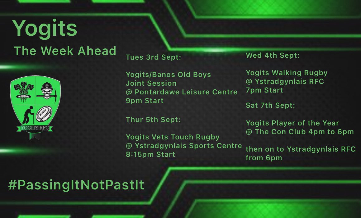 A busy week if you’re a Yogit

If anyone is interested in joining either our Walking Wednesday or Vets Touch Thursday sessions, get in touch 

#PassingItNotPastIt