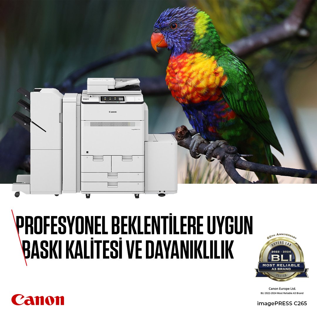 Canon_TR's tweet image. Profesyonel beklentilere uygun baskı kalitesi ve dayanıklılığı Canon imagePRESS C265 ile deneyimleyin! 🌟📈 A6&apos;dan SRA3&apos;e medya desteği ve gelişmiş güvenlik özellikleriyle iş potansiyelinizi en üst düzeye çıkarın. 👉  canon.sm/3WyhpDJ

#CanonTürkiye #imagePRESS