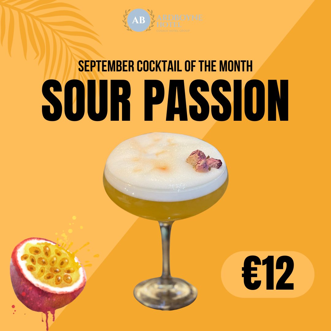 Hello, September! 🍂 This month, we're shaking things up with our new Cocktail of the Month: Sour Passion! 🍹✨ A zesty mix of tart and sweet, this drink is your perfect transition from summer sips to autumn vibes. Come take a sip of passion! 🌟 #SourPassion #CocktailOfTheMonth