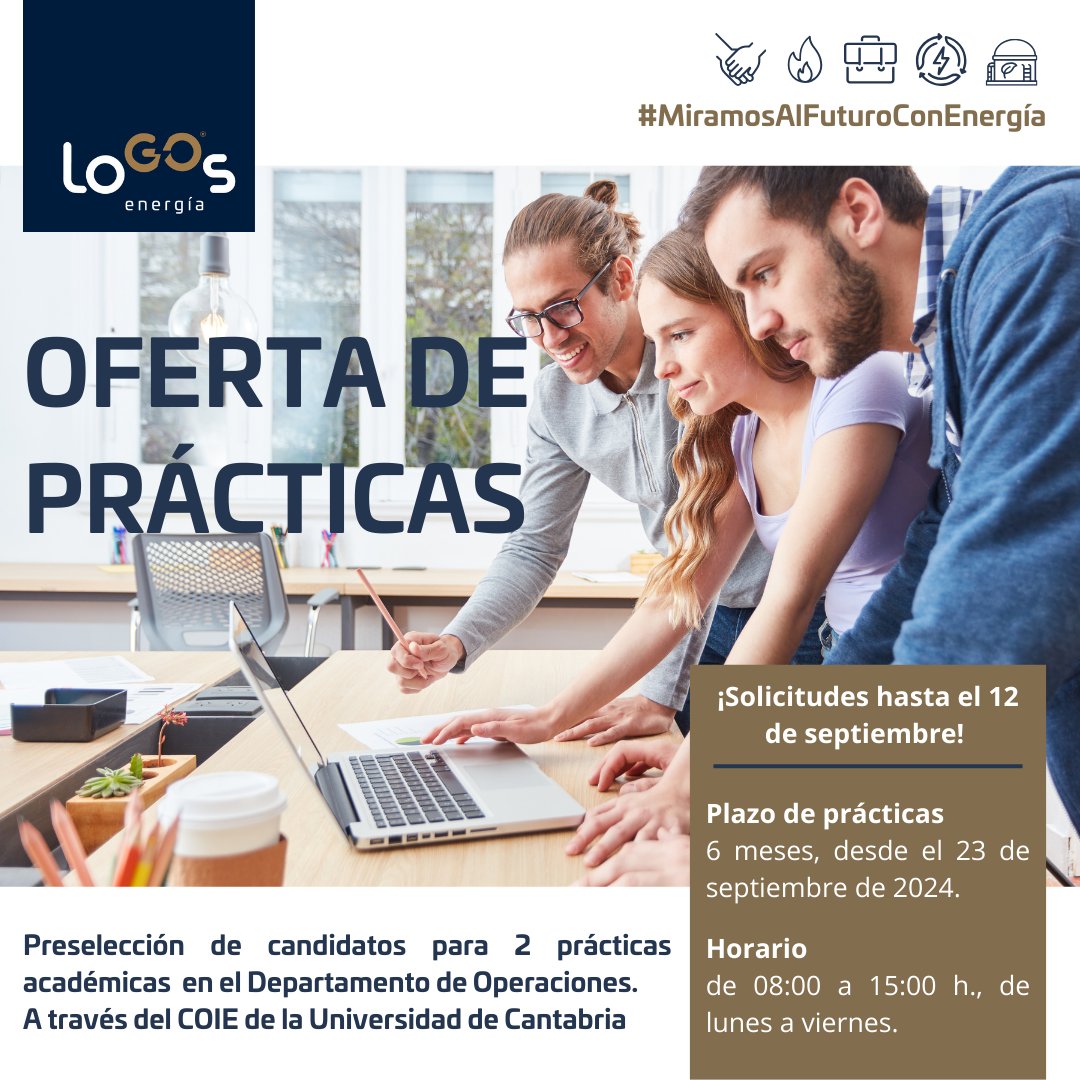 ❗¿Eres estudiante de <a href="/unican/">Universidad de Cantabria</a> y quieres hacer prácticas con nosotros?
👉 Ofertamos 2 prácticas académicas en nuestro Departamento de Operaciones.
⌨ ¡Apúntate antes del 12 de septiembre a través del #COIE de la Universidad!
web.unican.es/unidades/coie/…
#MiramosAlFuturoConEnergía