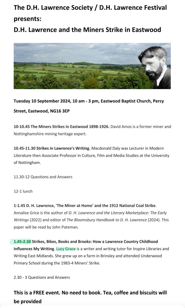 Lucy Grace ๐๐๏ธ๐๐ (@lgracewriter) on Twitter photo All welcome on Tues 10th, is FREE! #amwriting #DHLawrence <a href="/ahrcpress/">Arts and Humanities Research Council</a> <a href="/NottsLibraries/">Inspire Nottinghamshire Libraries</a> <a href="/NCMME/">National Coal Mining Museum</a> <a href="/WritingEM/">Writing East Midlands</a> <a href="/NottmCityOfLit/">Nottingham City of Literature (is away & reading)</a> <a href="/Midlands4Cities/">Midlands4Cities</a> All welcome on Tues 10th, is FREE! #amwriting #DHLawrence <a href="/ahrcpress/">Arts and Humanities Research Council</a> <a href="/NottsLibraries/">Inspire Nottinghamshire Libraries</a> <a href="/NCMME/">National Coal Mining Museum</a> <a href="/WritingEM/">Writing East Midlands</a> <a href="/NottmCityOfLit/">Nottingham City of Literature (is away & reading)</a> <a href="/Midlands4Cities/">Midlands4Cities</a>