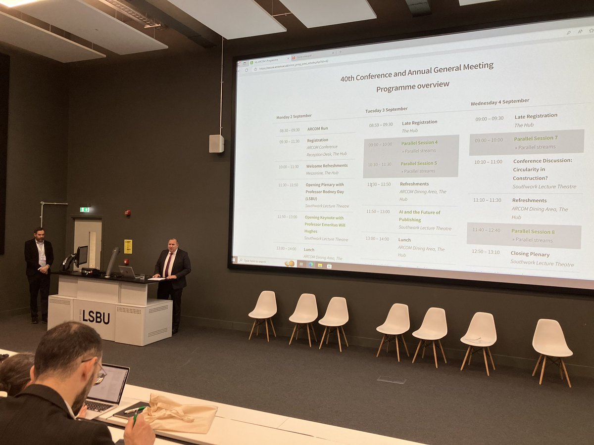 Professor Rodney Day, Pro Vice-Chancellor (Research and Innovation) <a href="/LSBU/">London South Bank University - LSBU</a> welcoming delegates of #ARCOM2024 Conference. It’s been 40 years since <a href="/arcom_uk/">ARCOM UK</a> had the first conference in London.