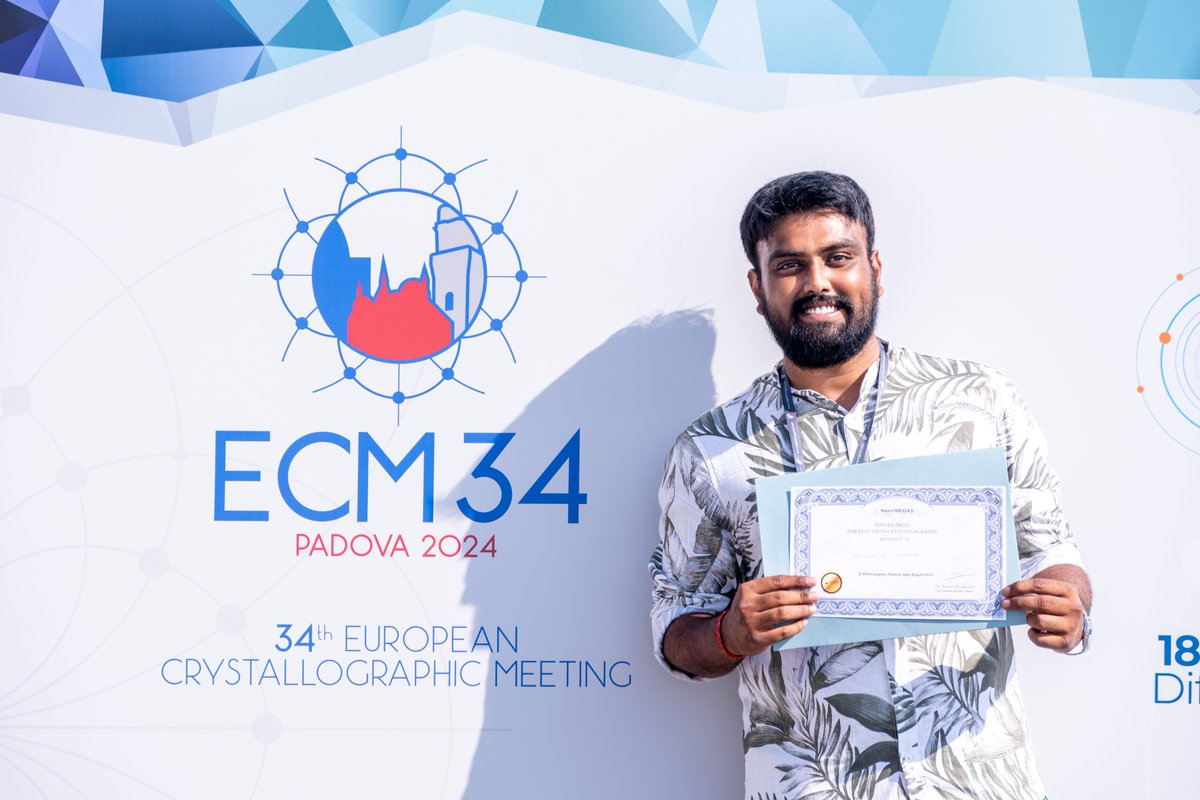 Naned_project (@nanedp) on Twitter photo <a href="/hrushikeshch97/">Hrushikesh Chintakindi</a> <a href="/NanedP/">Naned_project</a> PhD student of <a href="/PalatinusGroup/">Electron Crystallography Prague</a> winning the #Nanomegas poster prize at #ecm34 <a href="/hrushikeshch97/">Hrushikesh Chintakindi</a> <a href="/NanedP/">Naned_project</a> PhD student of <a href="/PalatinusGroup/">Electron Crystallography Prague</a> winning the #Nanomegas poster prize at #ecm34